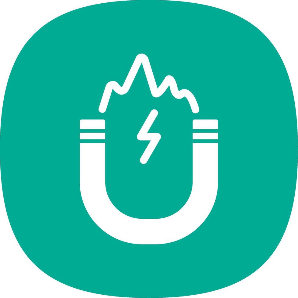 Electromagnetic Glyph Curve Icon vector