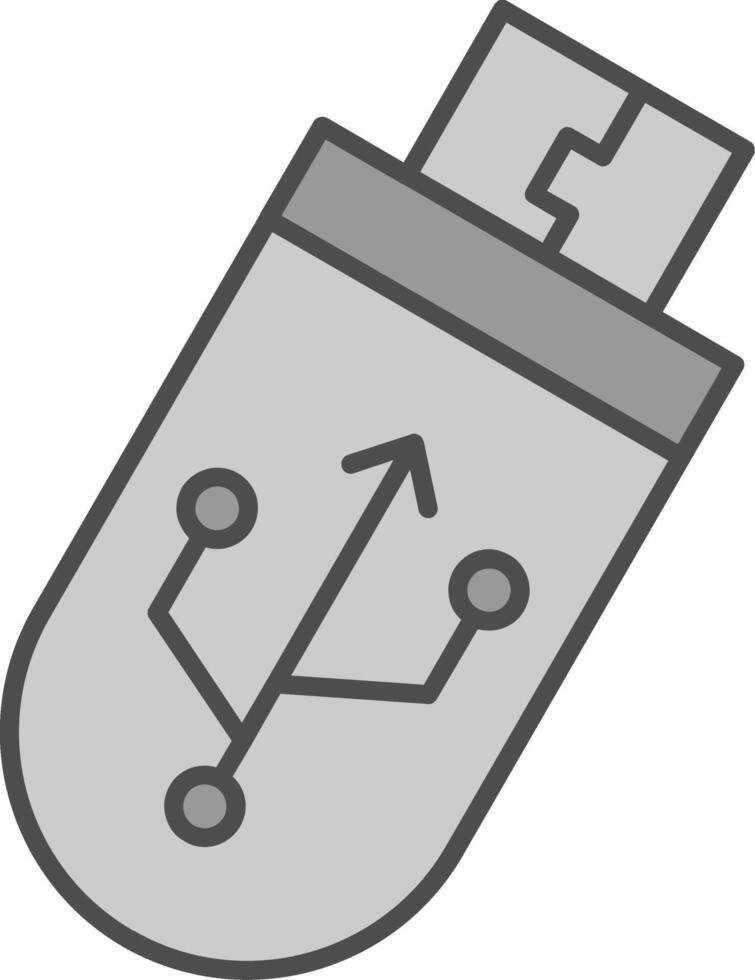 Usb Fillay Icon vector