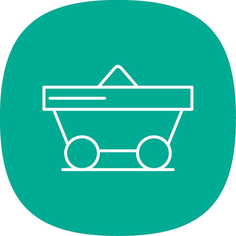 Trolley Line Curve Icon vector