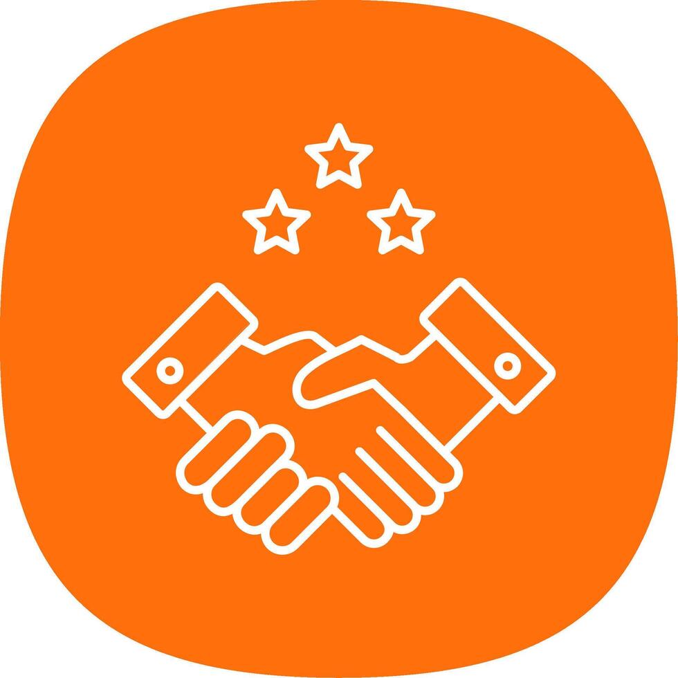 Partnership Handshake Line Curve Icon vector