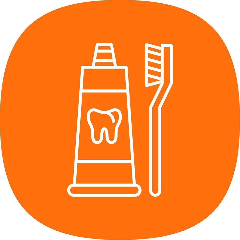 Toothpaste Line Curve Icon vector