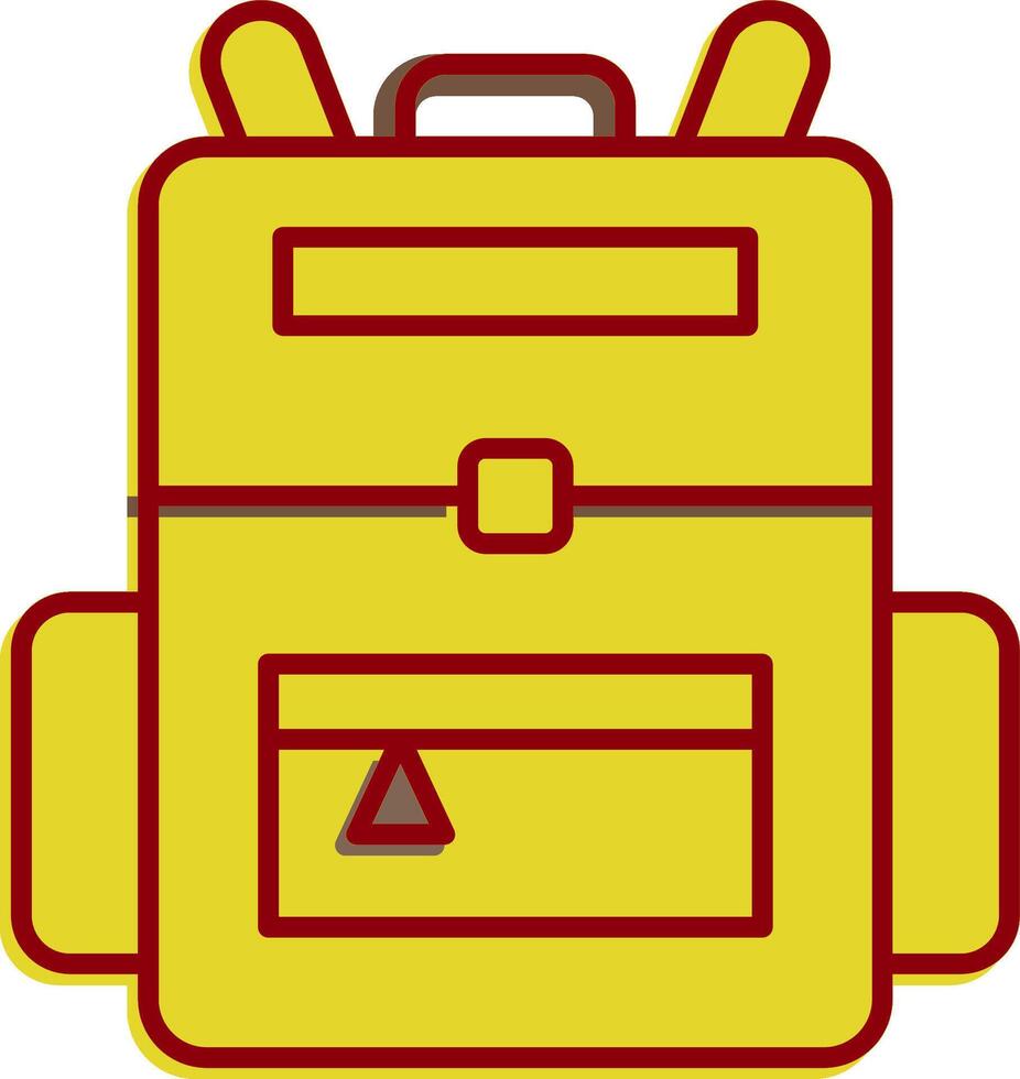Backpack Line Circle Icon vector