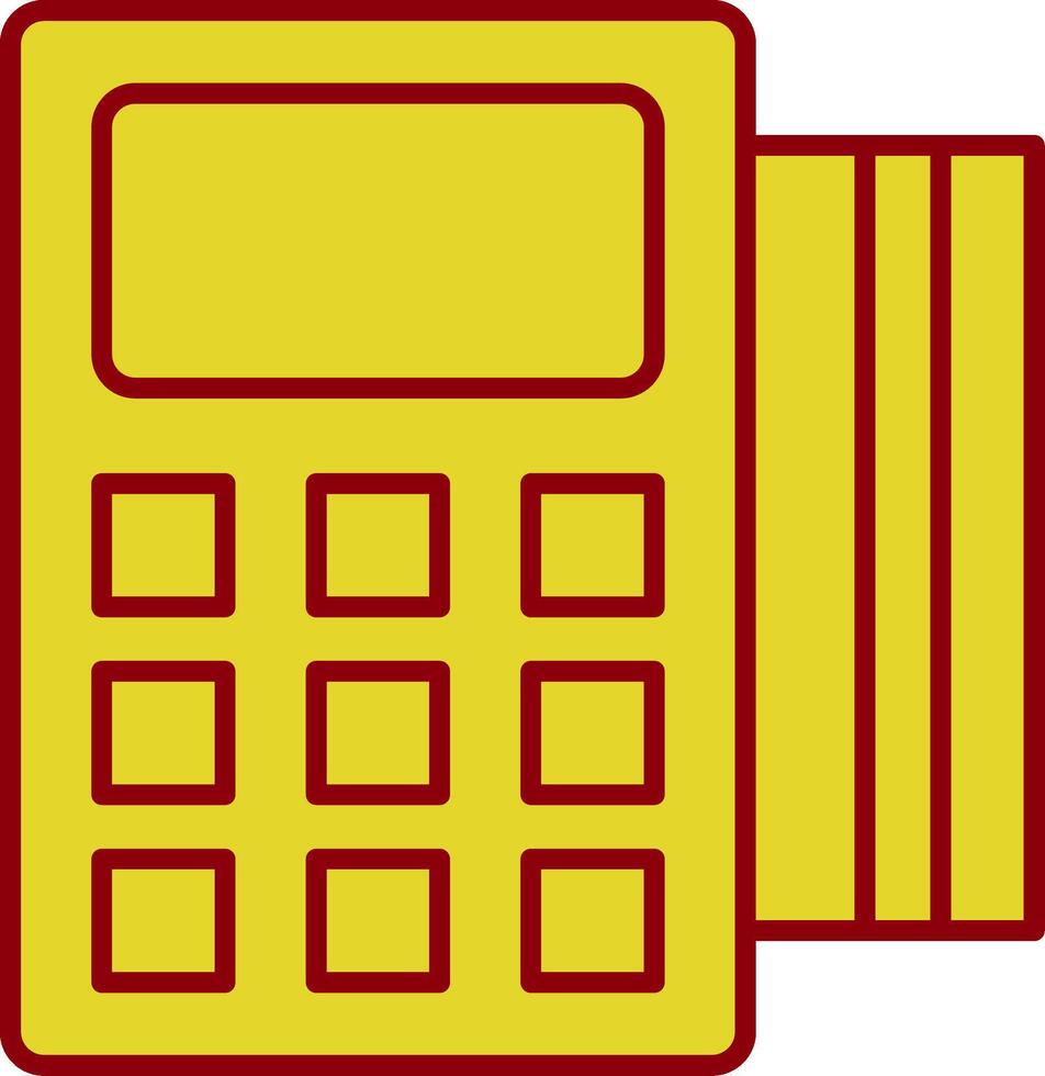 Pos Terminal Line Two Color Icon vector
