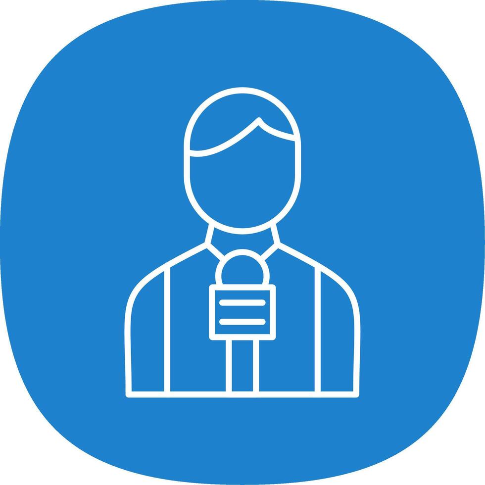 Journalist Line Curve Icon vector