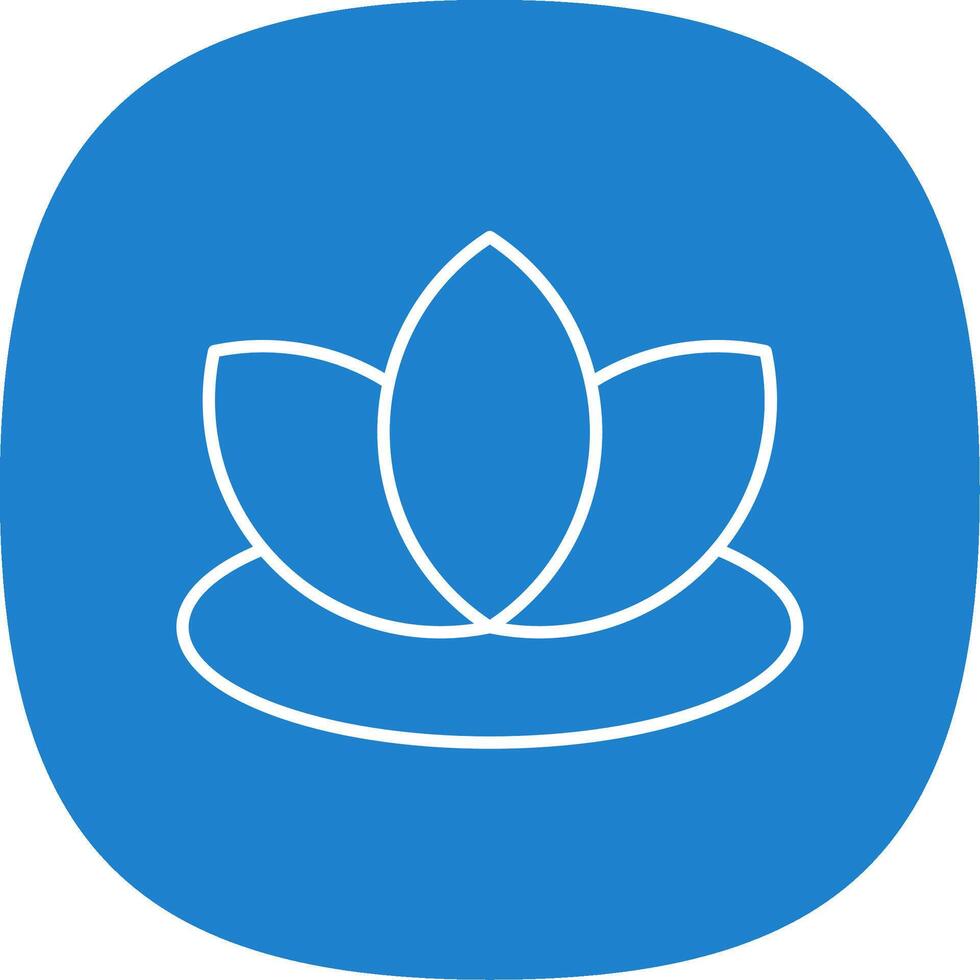 Lotus Line Curve Icon vector