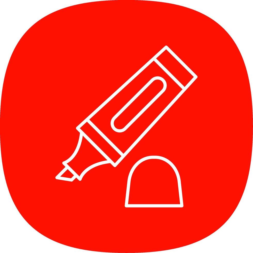 Highlighter Line Curve Icon vector