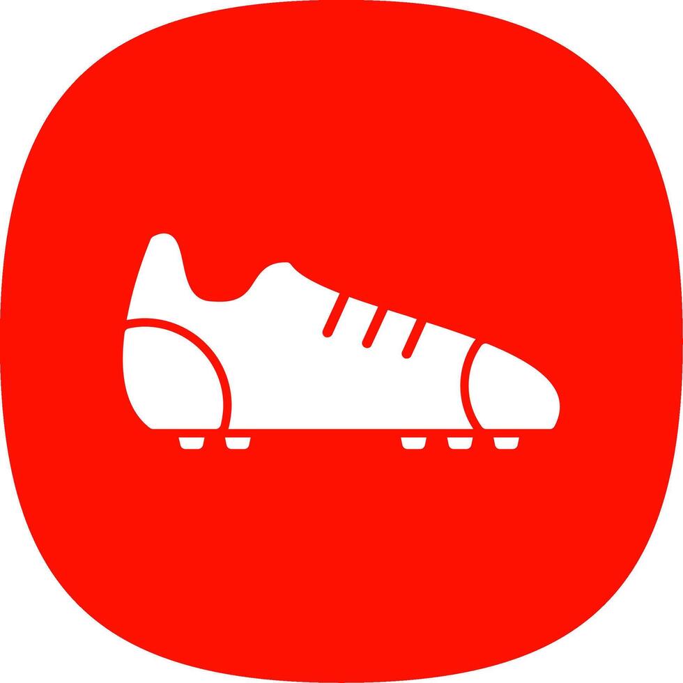 fútbol americano botas glifo curva icono vector