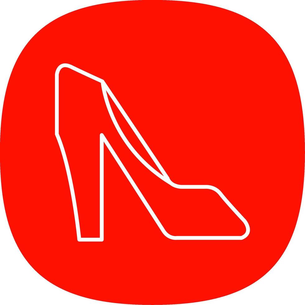 High Heels Line Curve Icon vector
