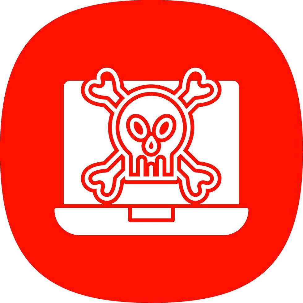 Malware Glyph Curve Icon vector