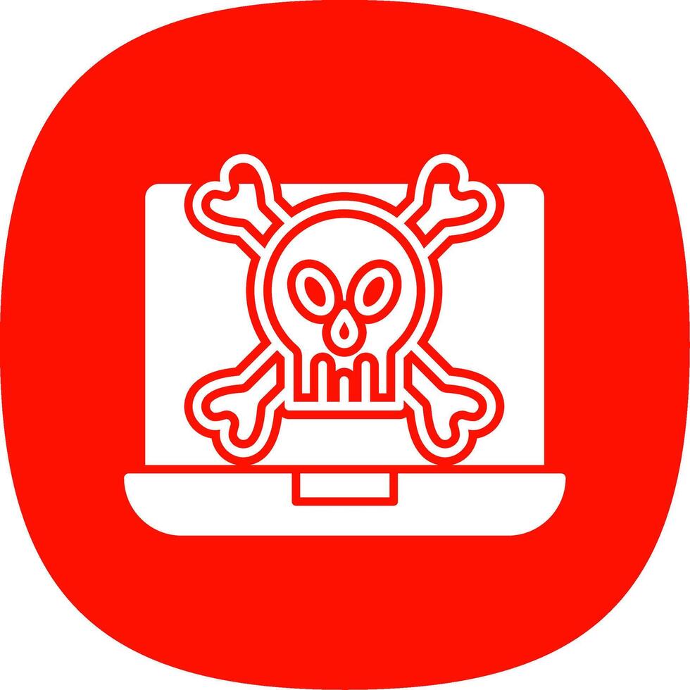 malware glifo curva icono vector