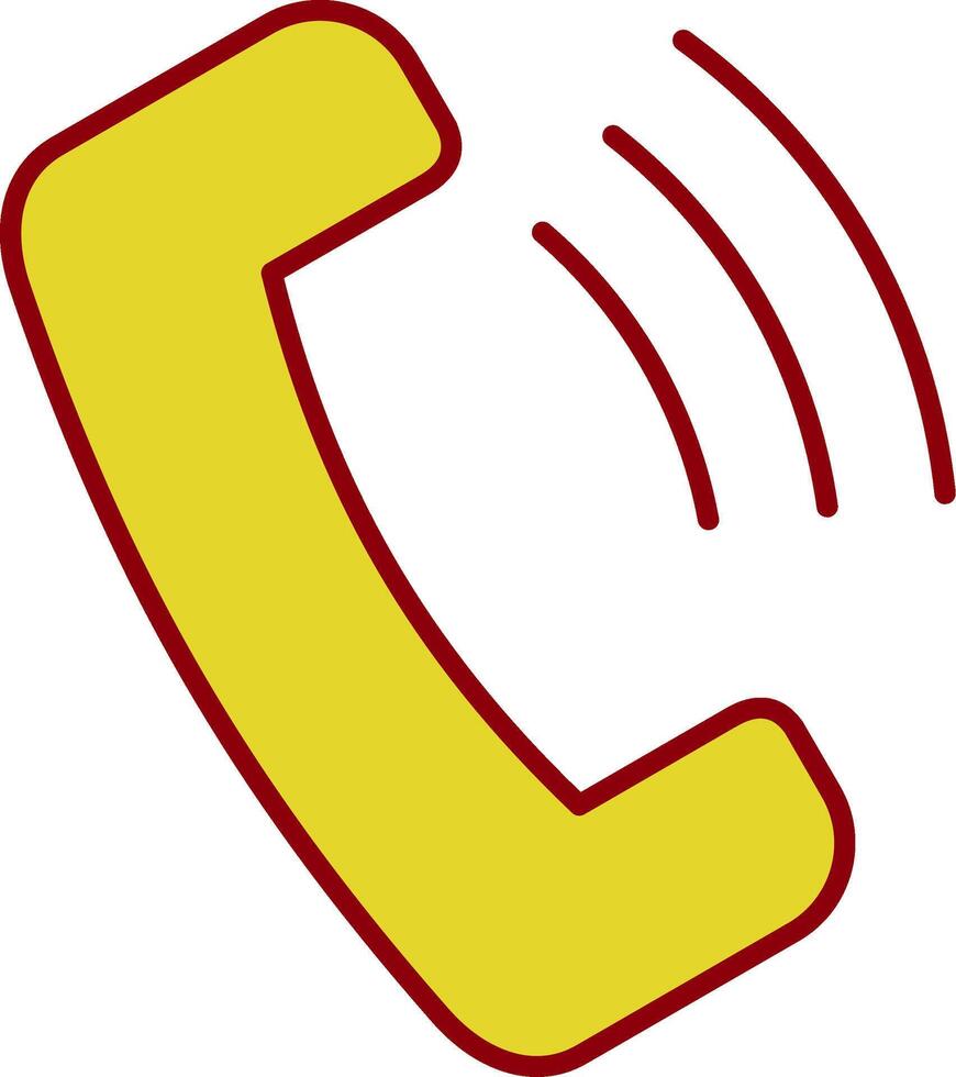 Phone Call Line Two Color Icon vector