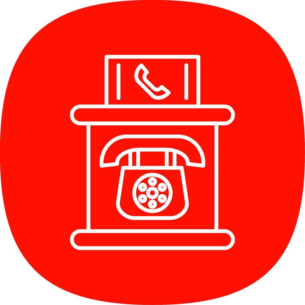 Telephone Booth Line Curve Icon vector