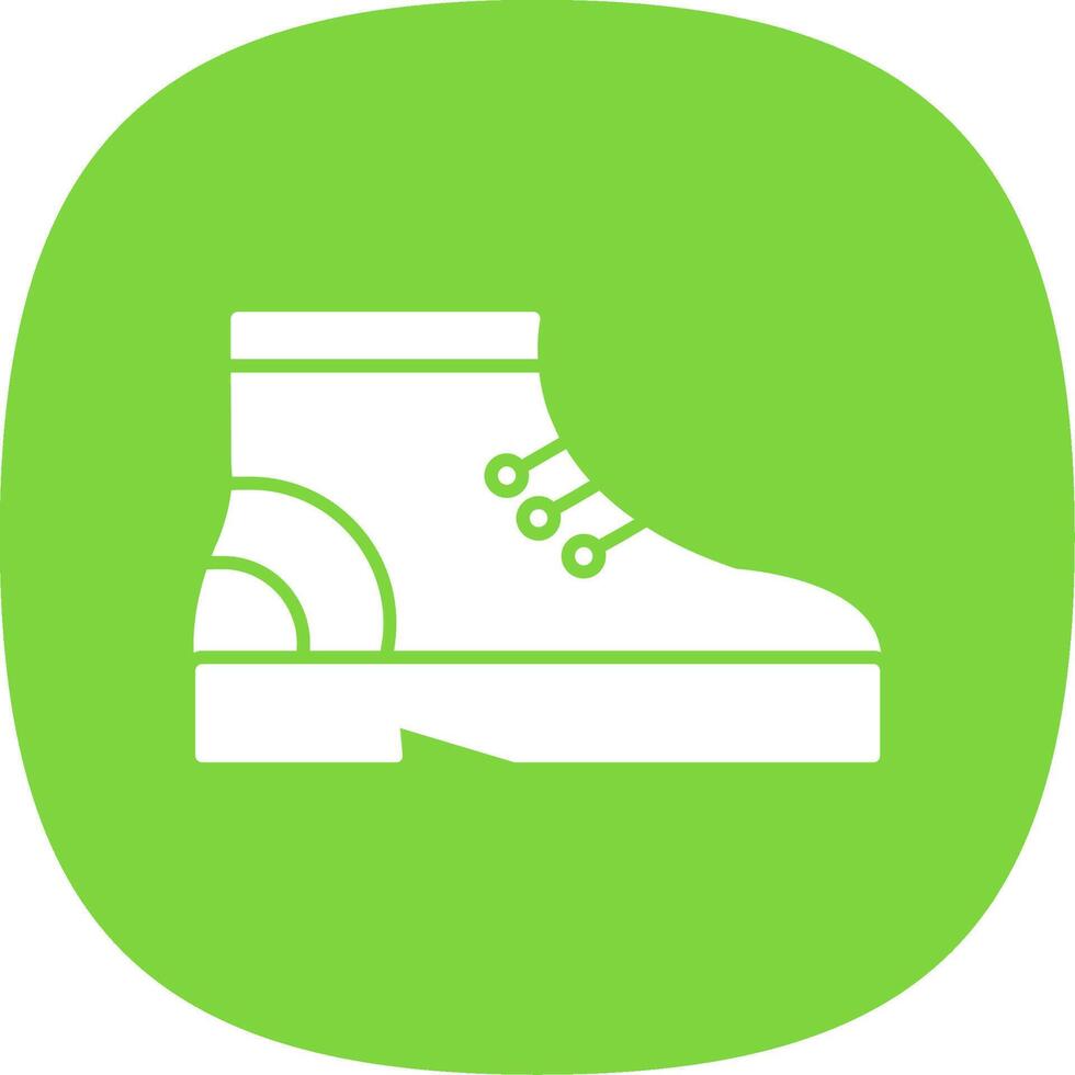 Boot Glyph Curve Icon vector