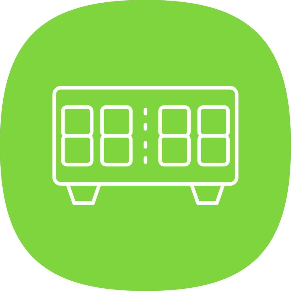 Digital Clock Line Curve Icon vector