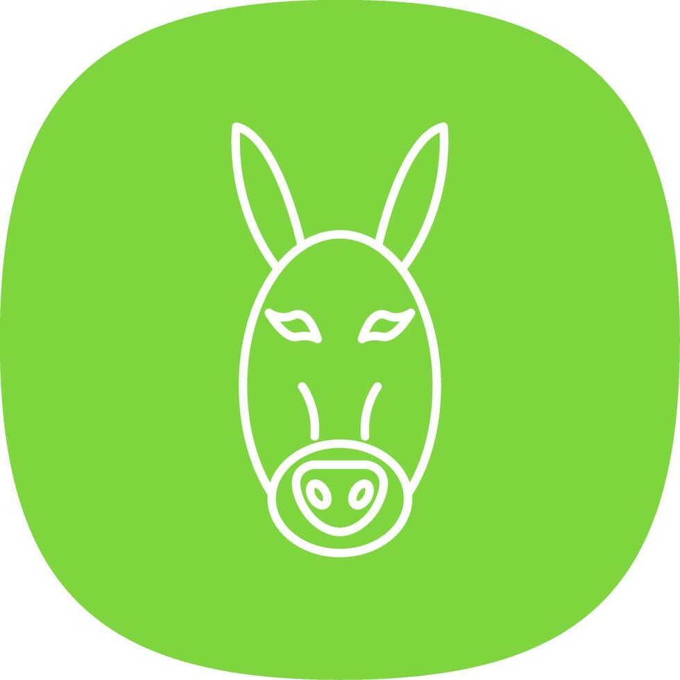 Donkey Line Curve Icon vector