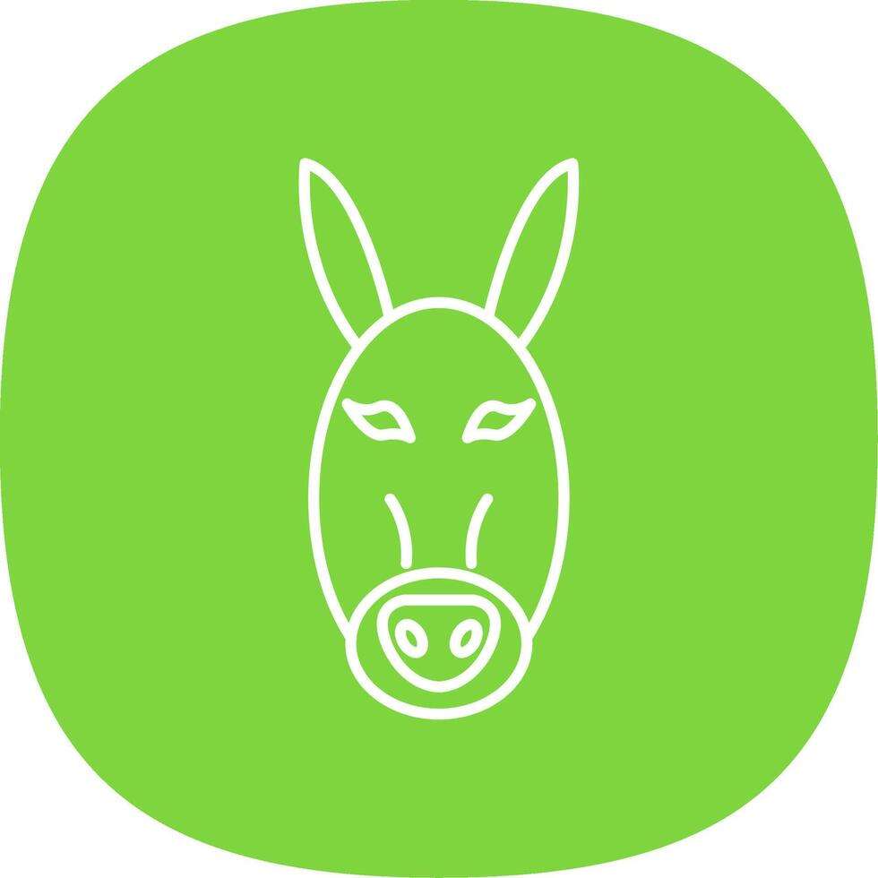 Burro línea curva icono vector