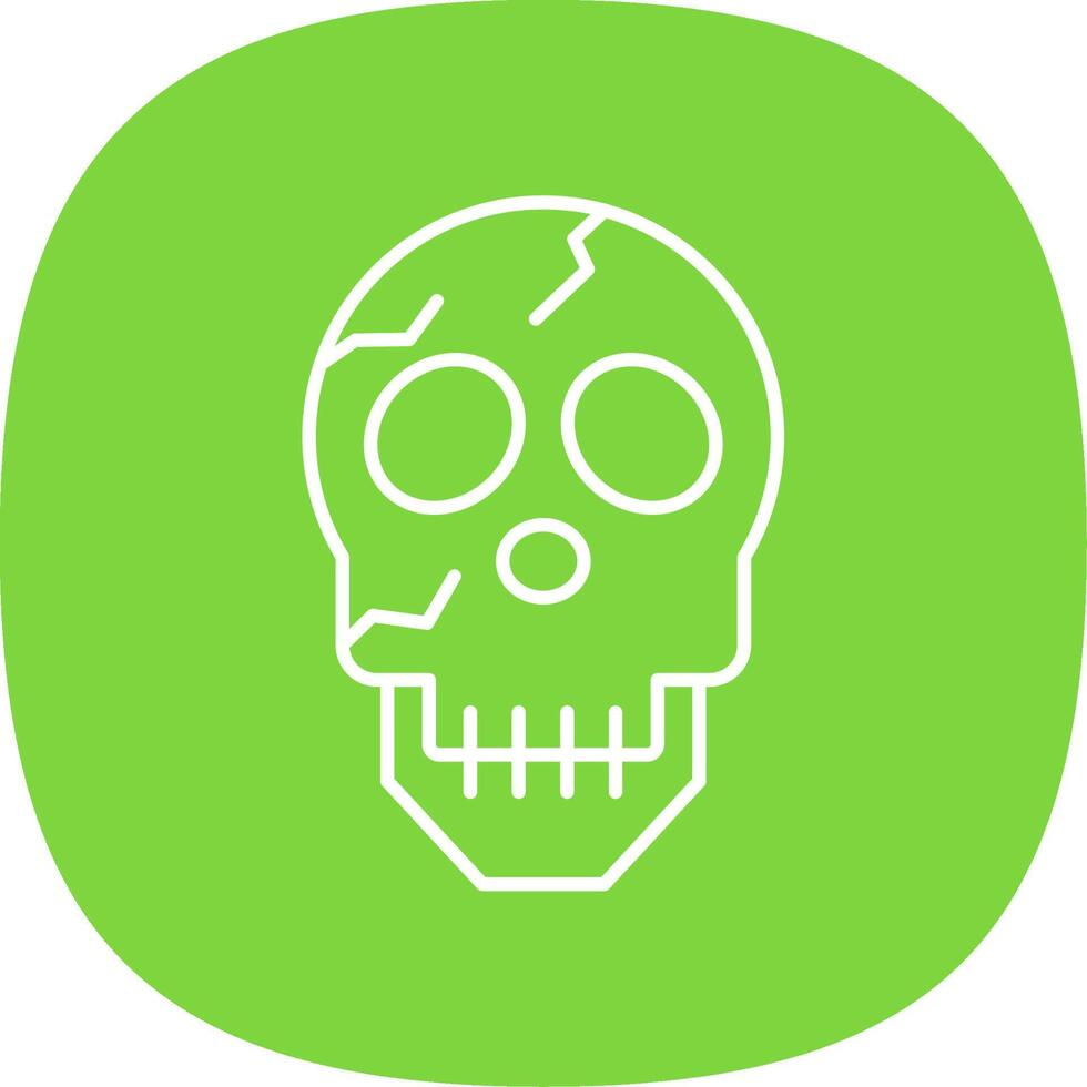 Skull Line Curve Icon vector