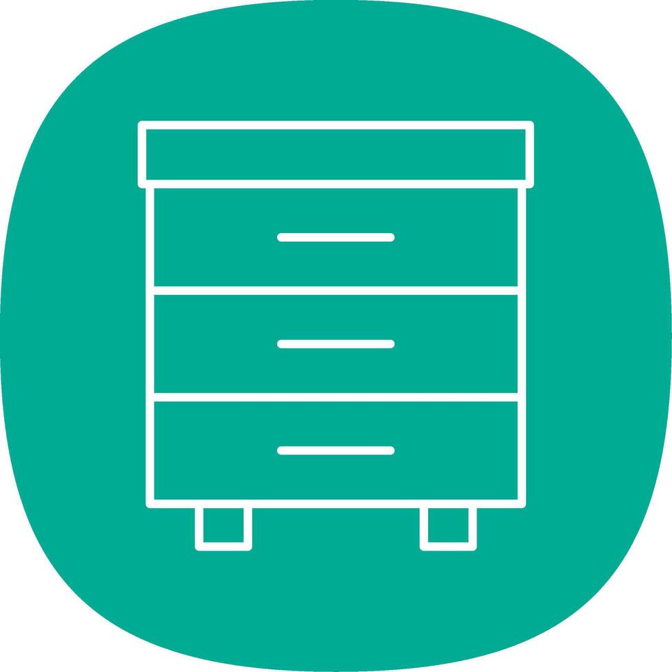 Drawer Line Curve Icon vector