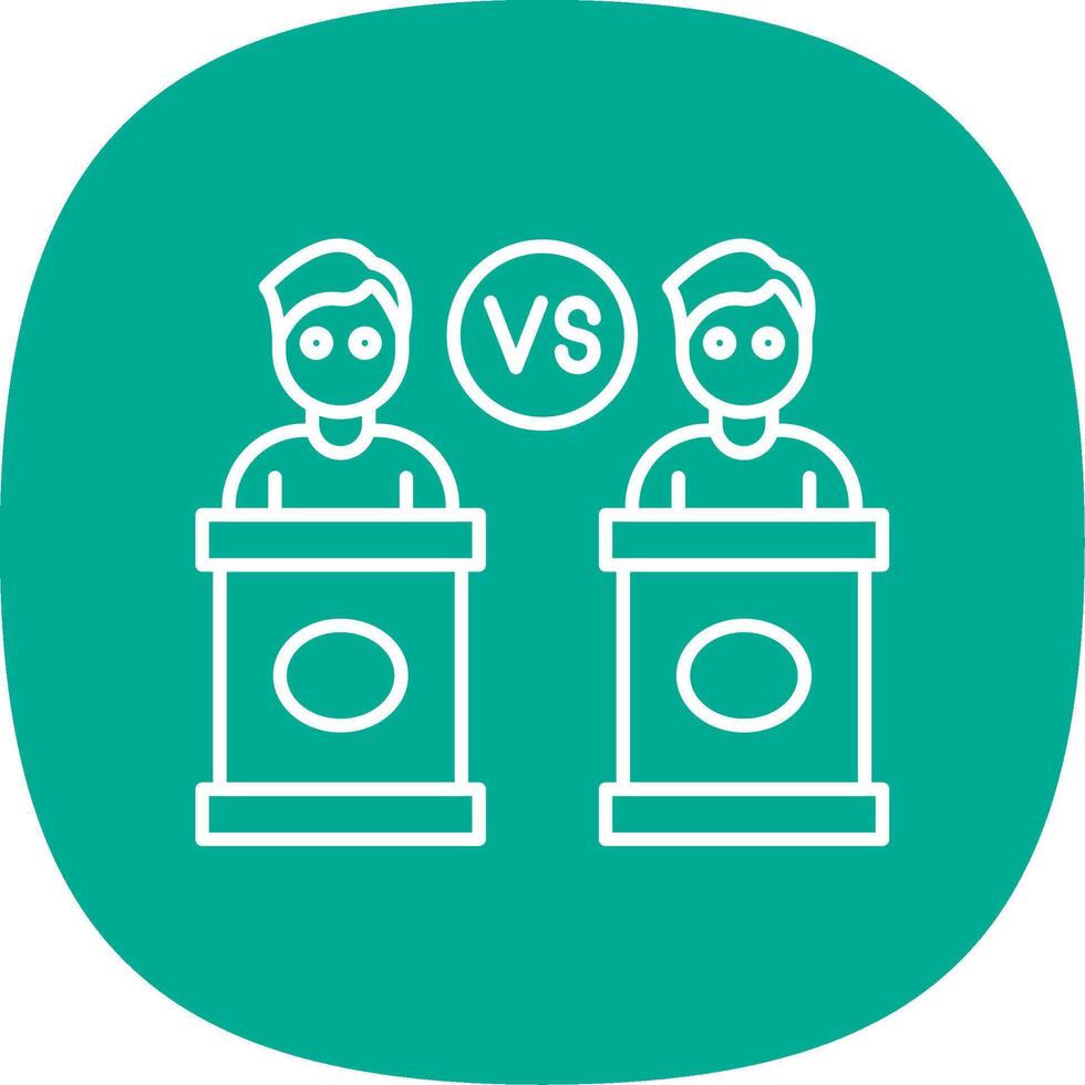Debate Line Curve Icon vector