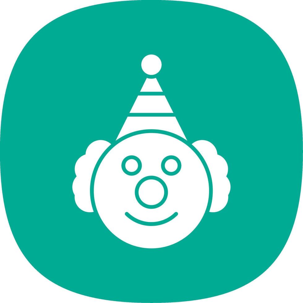Clown Glyph Curve Icon vector