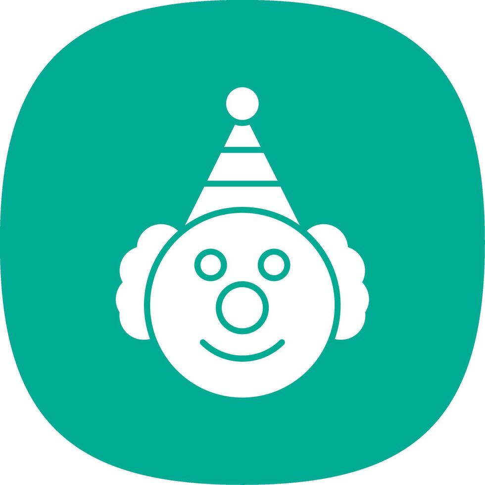 Clown Glyph Curve Icon vector