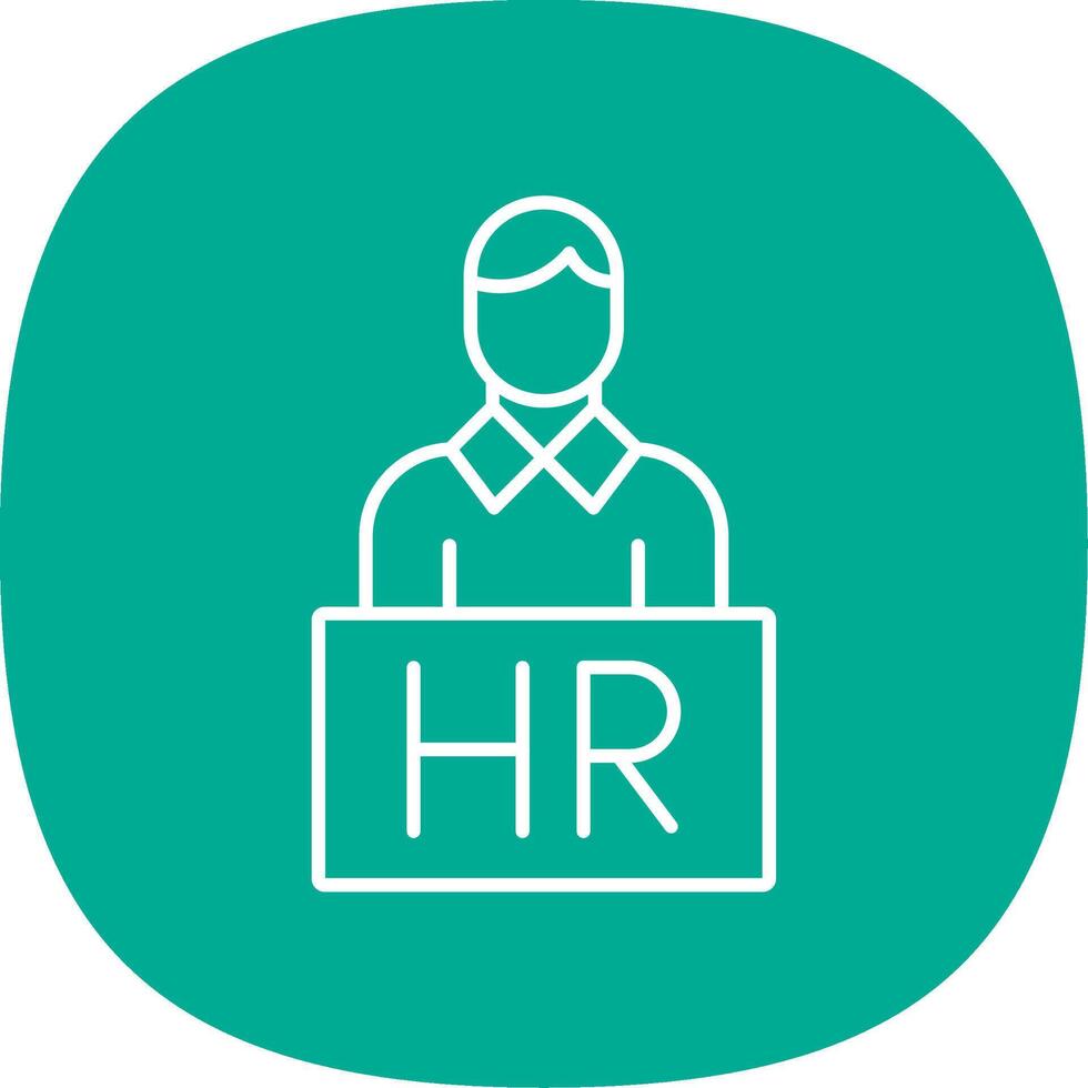 Human Resources Line Curve Icon vector