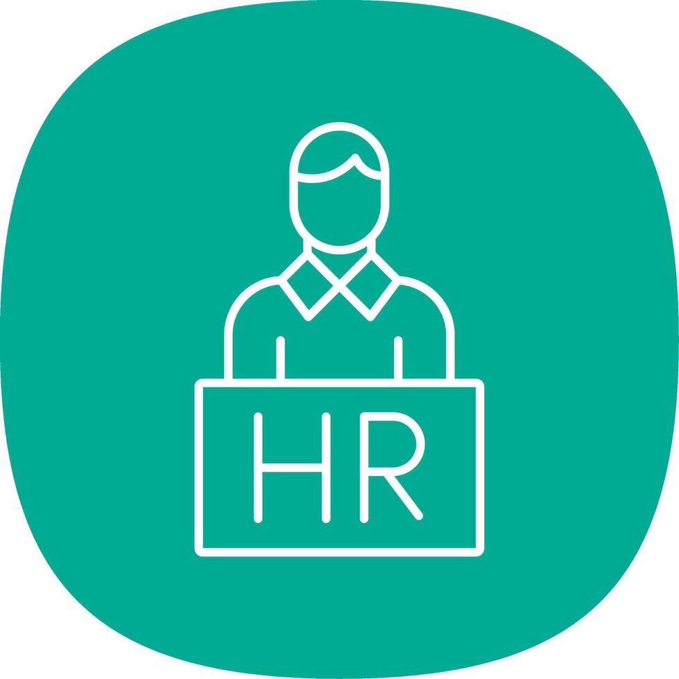 Human Resources Line Curve Icon vector