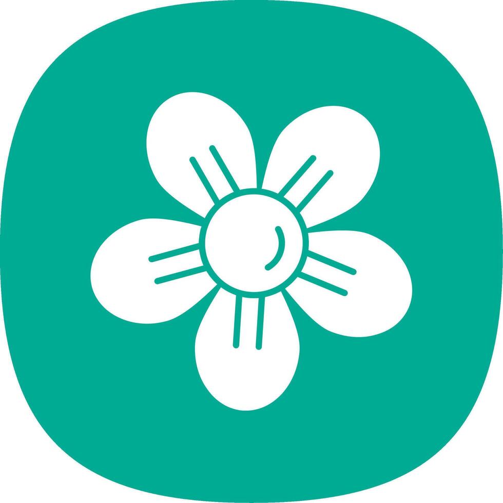 Freesia Glyph Curve Icon vector