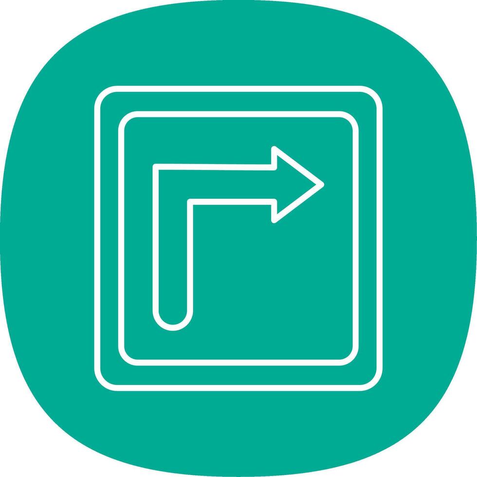 Turn Right Line Curve Icon vector