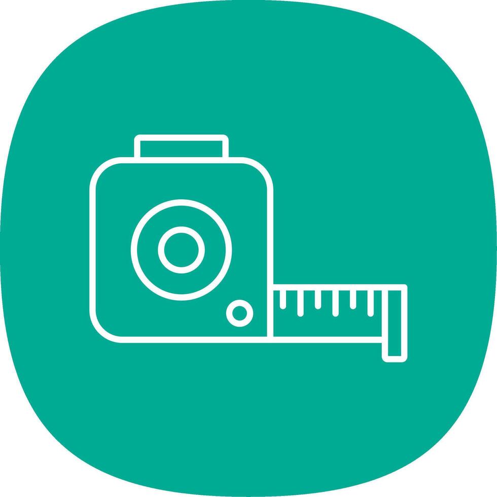 Tape Measure Line Curve Icon vector