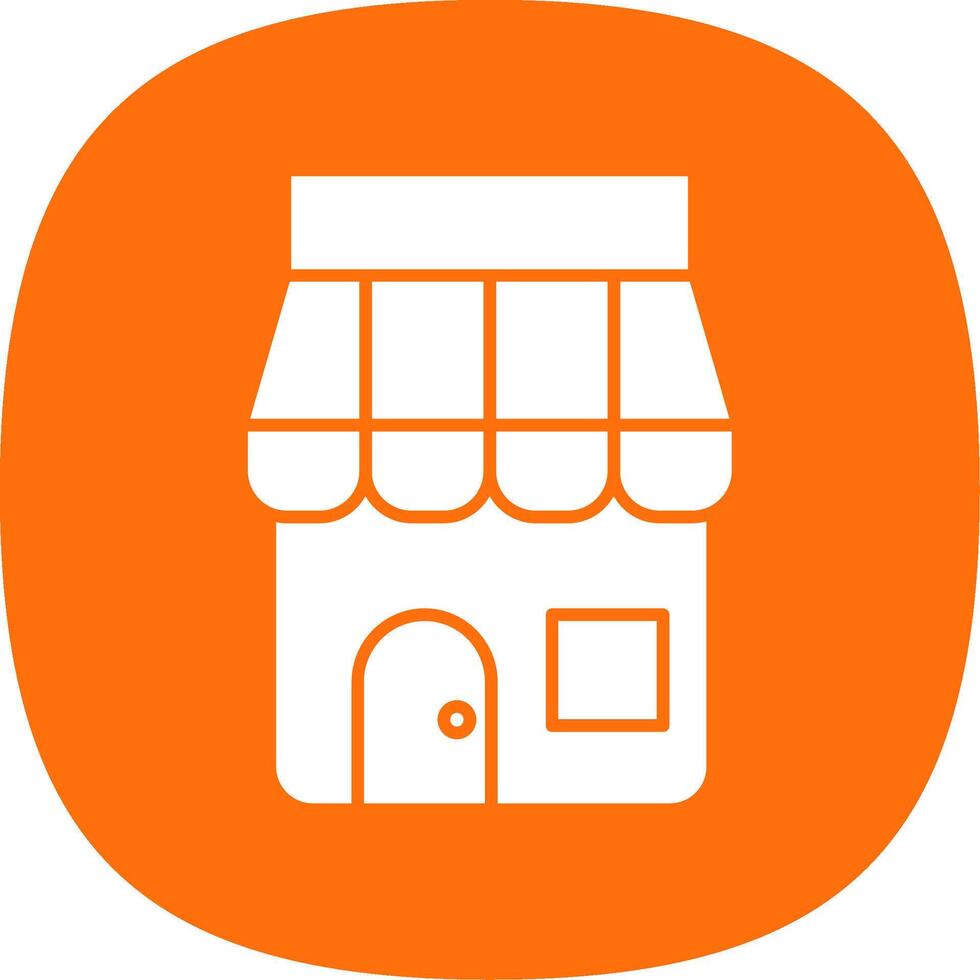 Shop Glyph Curve Icon vector