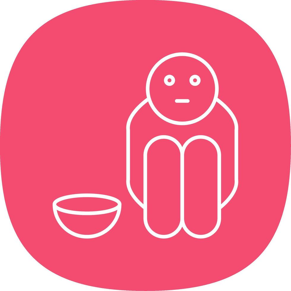 Hunger Line Curve Icon vector