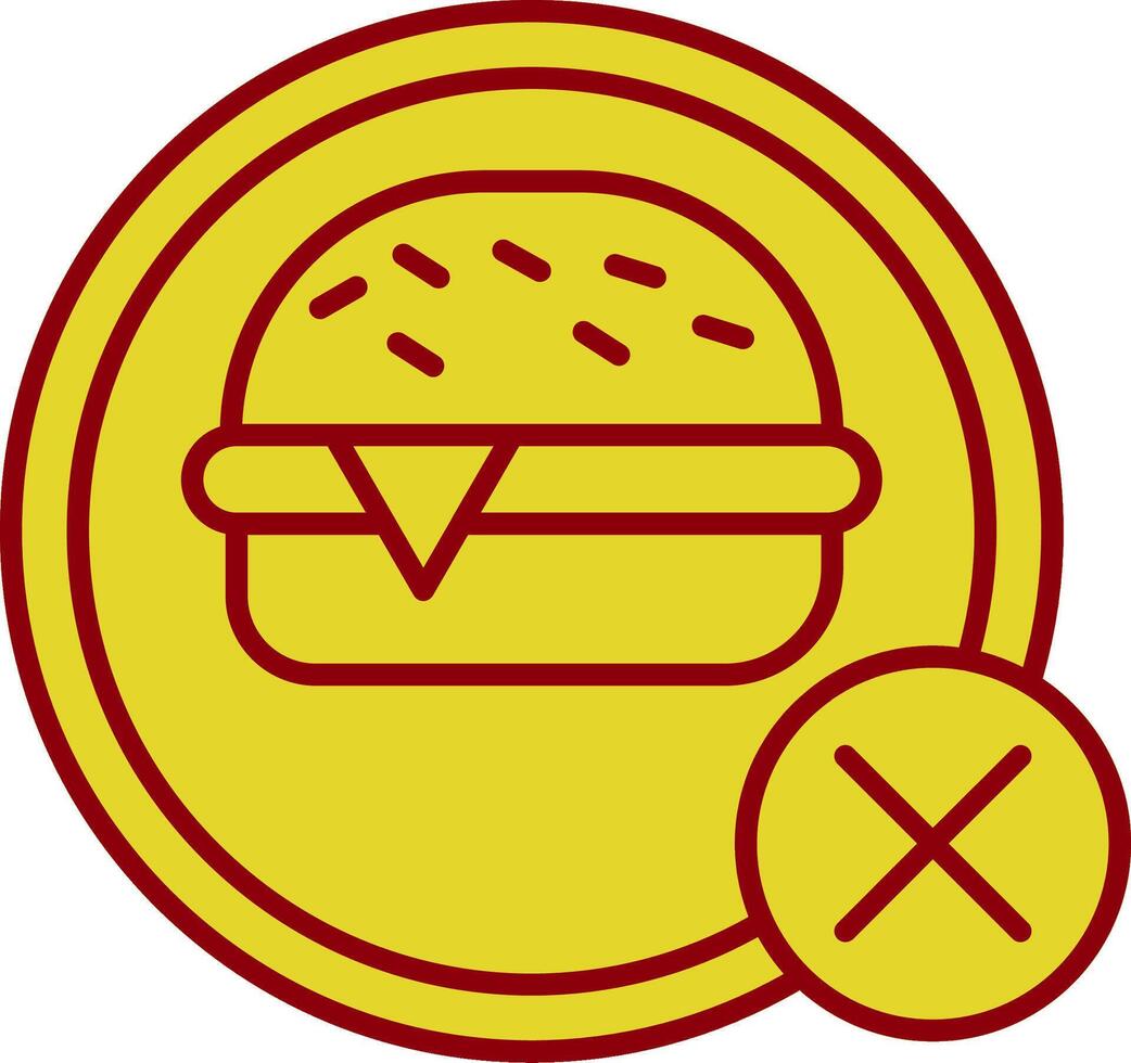 no hay línea de comida icono de dos colores vector