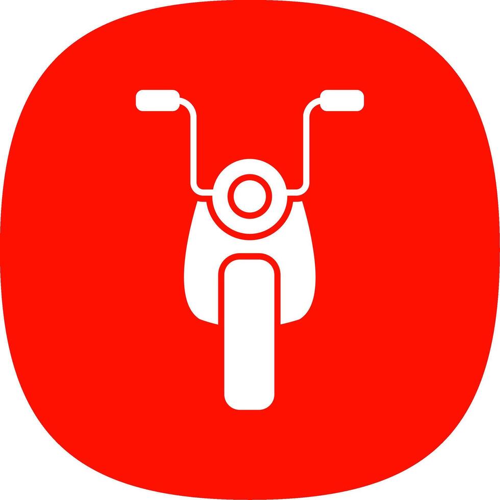 Motorcycle Glyph Curve Icon vector