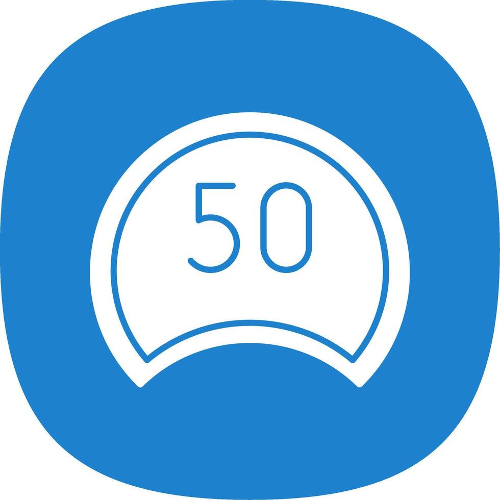 Speed Limit Glyph Curve Icon vector