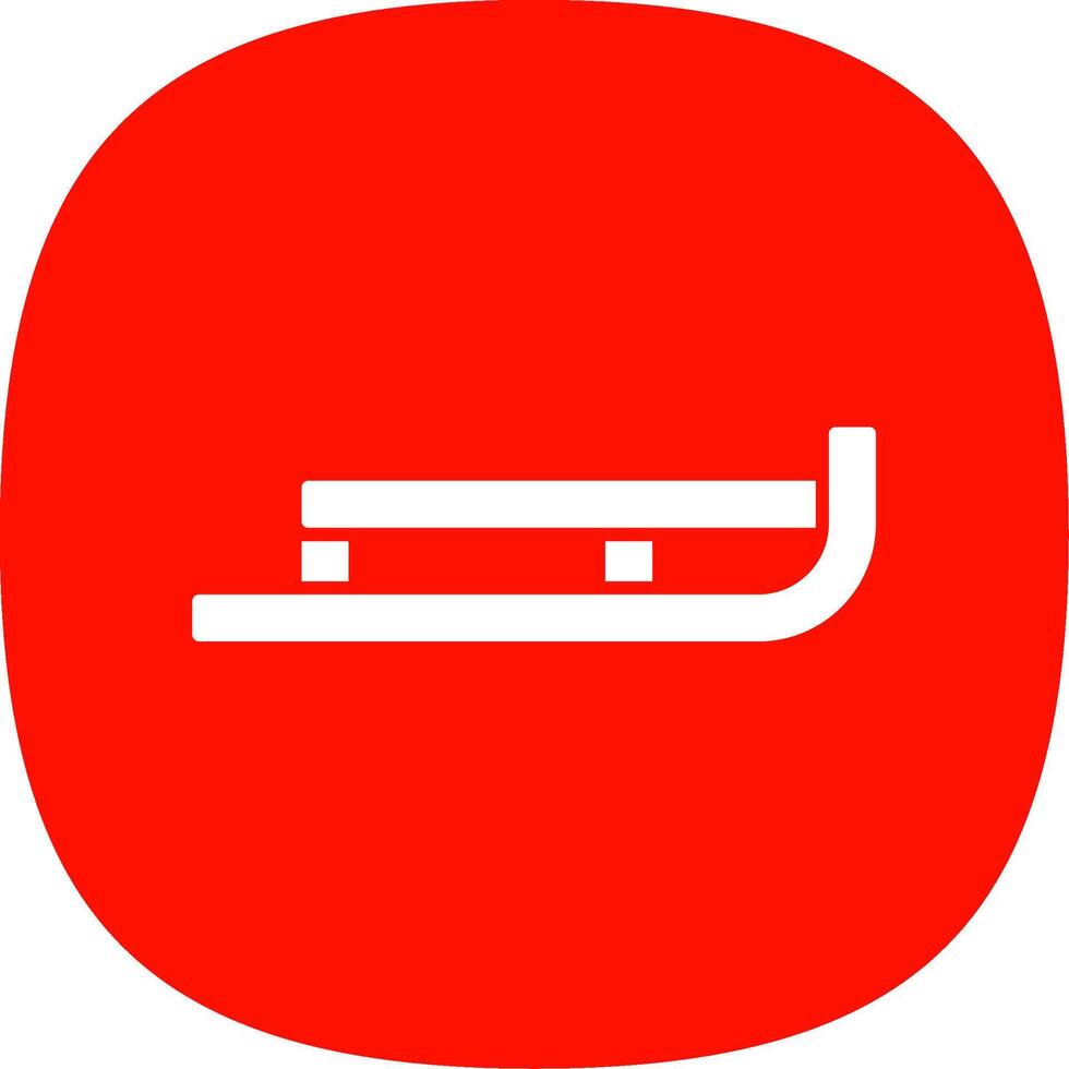 Sled Glyph Curve Icon vector