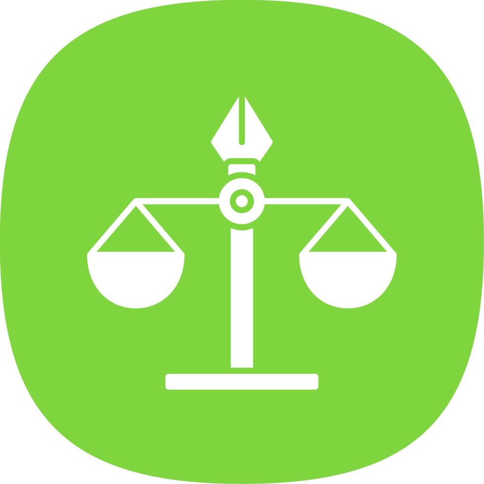 Justice Scale Glyph Curve Icon vector