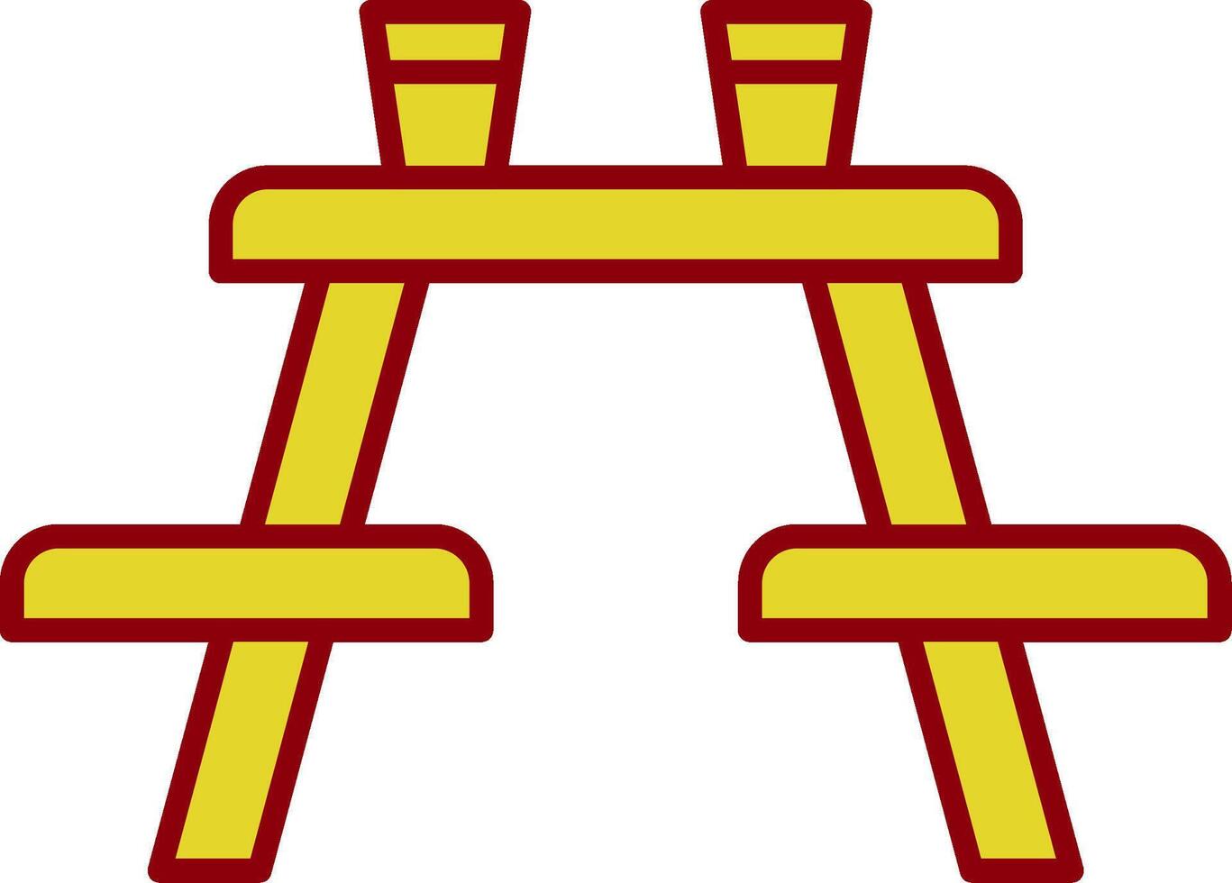 Picnic Table Line Two Color Icon vector