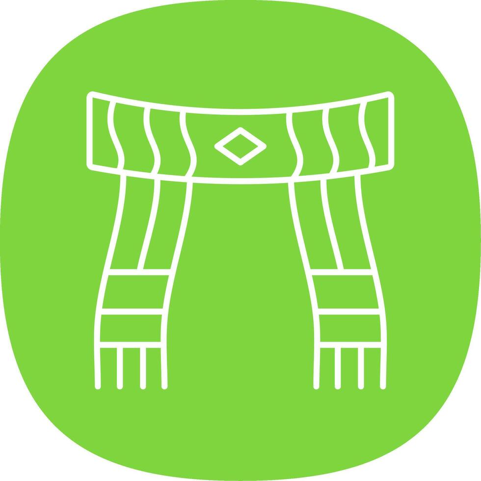 Scarf Line Curve Icon vector