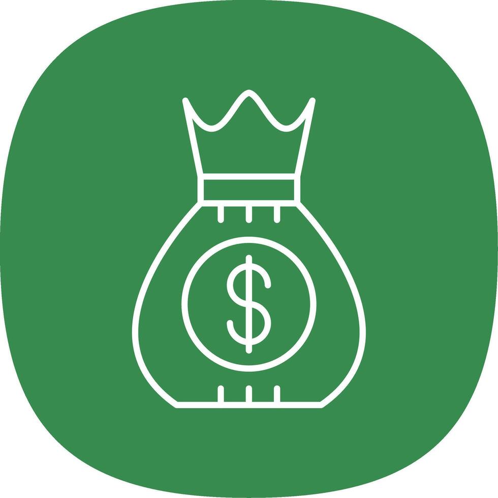 Dollar Sack Line Curve Icon vector