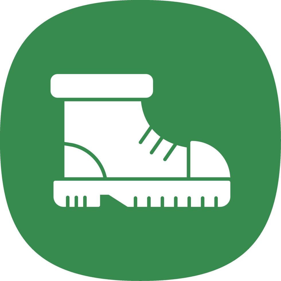 Boot Glyph Curve Icon vector