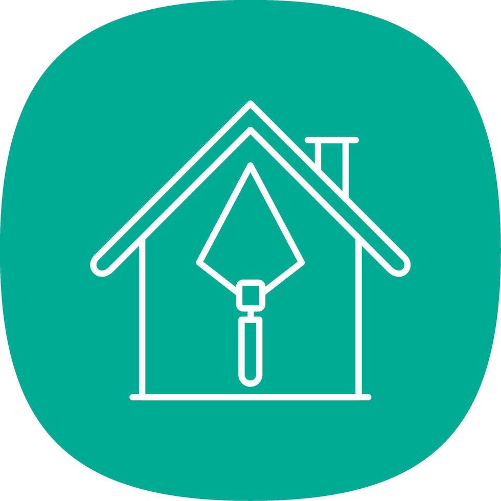 House Construction Line Curve Icon vector