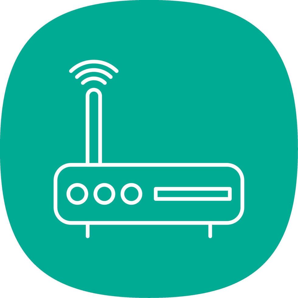 Modem Line Curve Icon vector