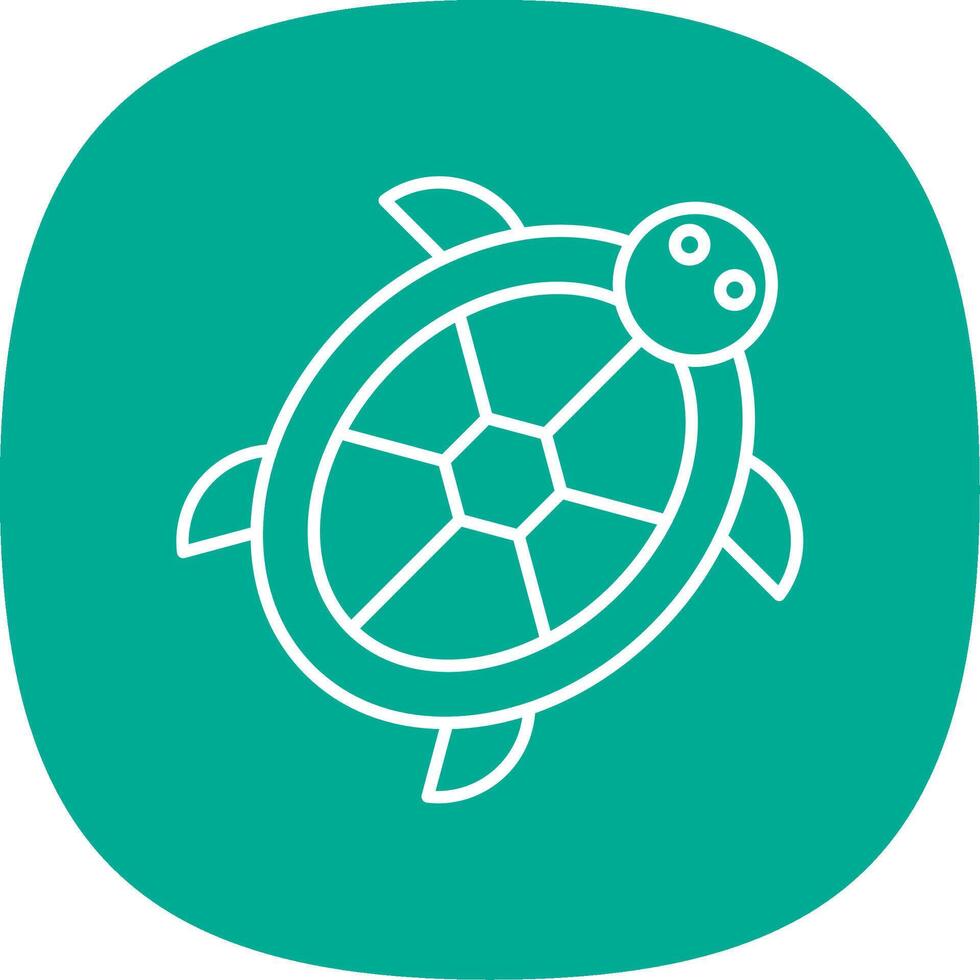 Tortuga línea curva icono vector