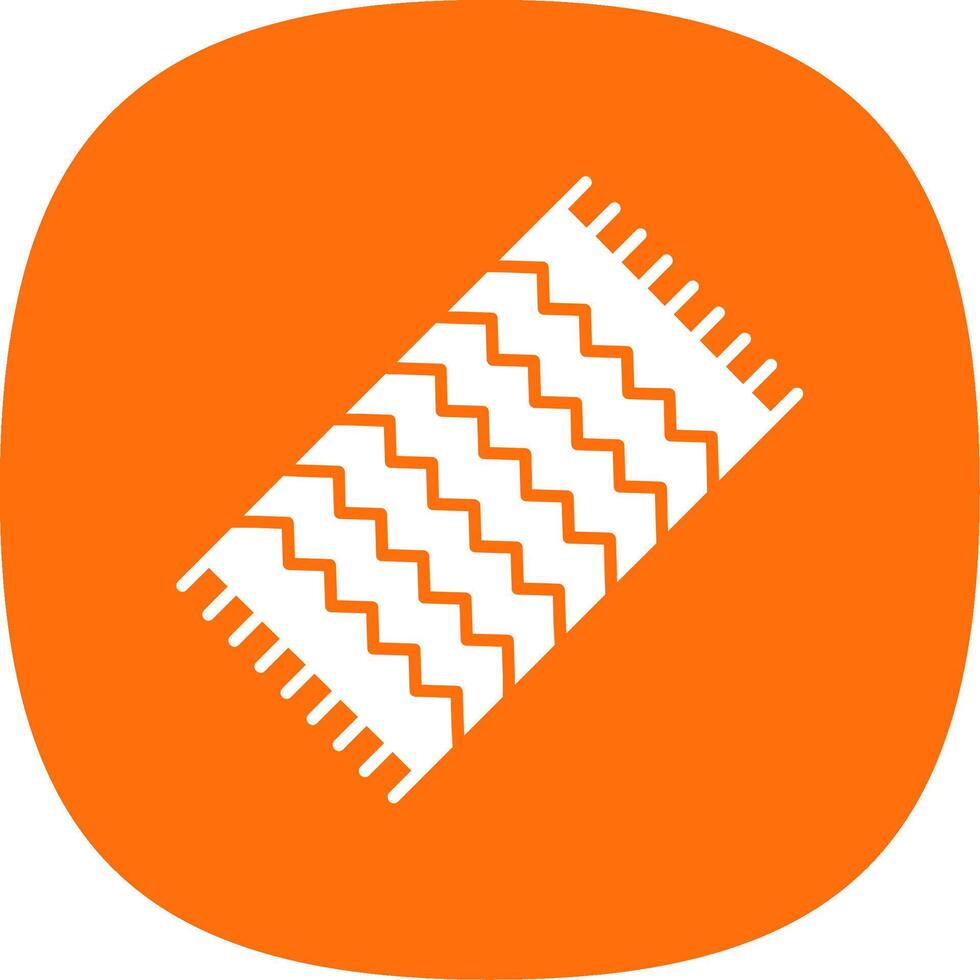 Beach Towel Glyph Curve Icon vector