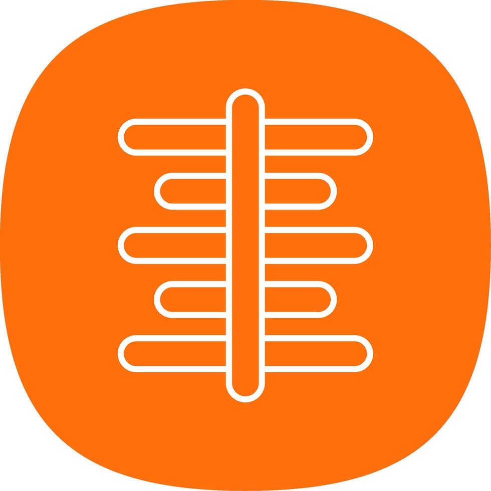 Center Align Line Curve Icon vector