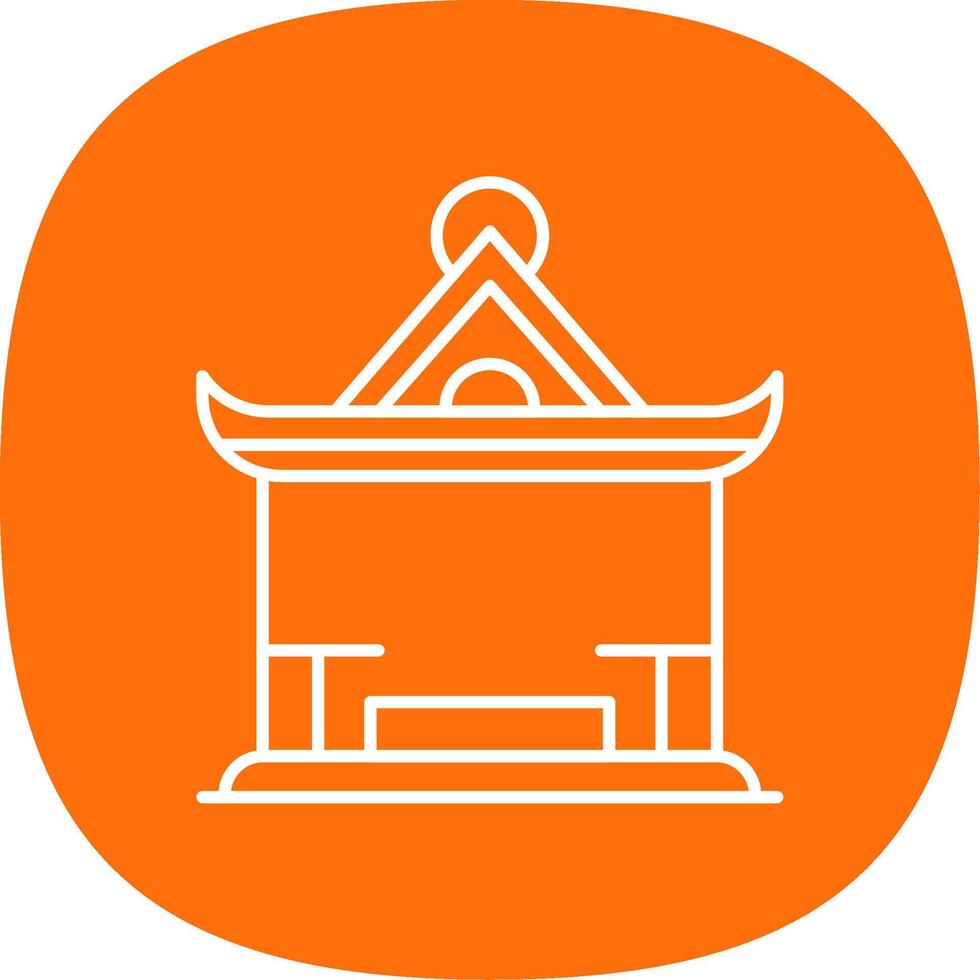 Pavilion Line Curve Icon vector