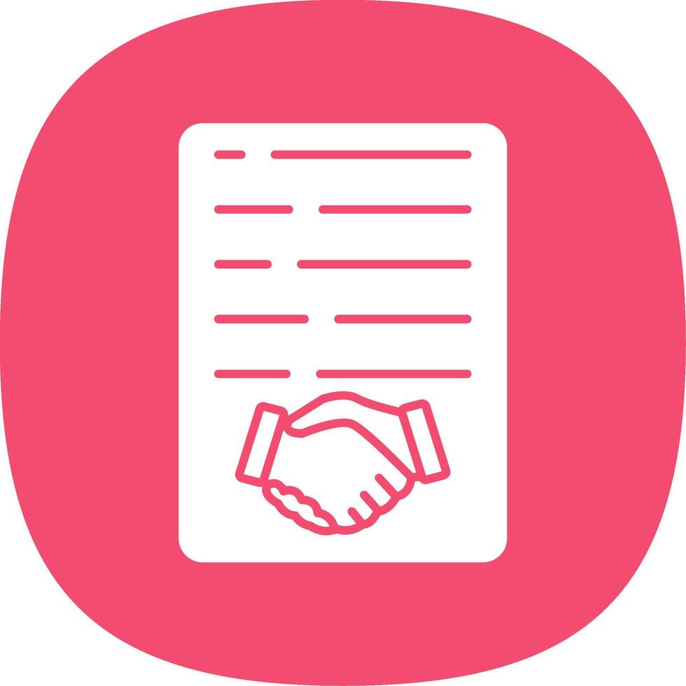 Handshake Glyph Curve Icon vector