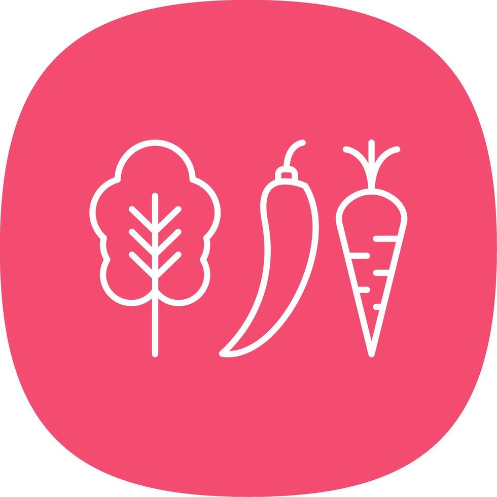Vegetables Line Curve Icon vector