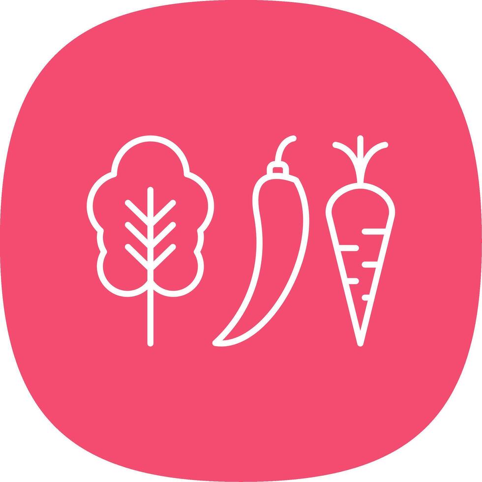 vegetales línea curva icono vector